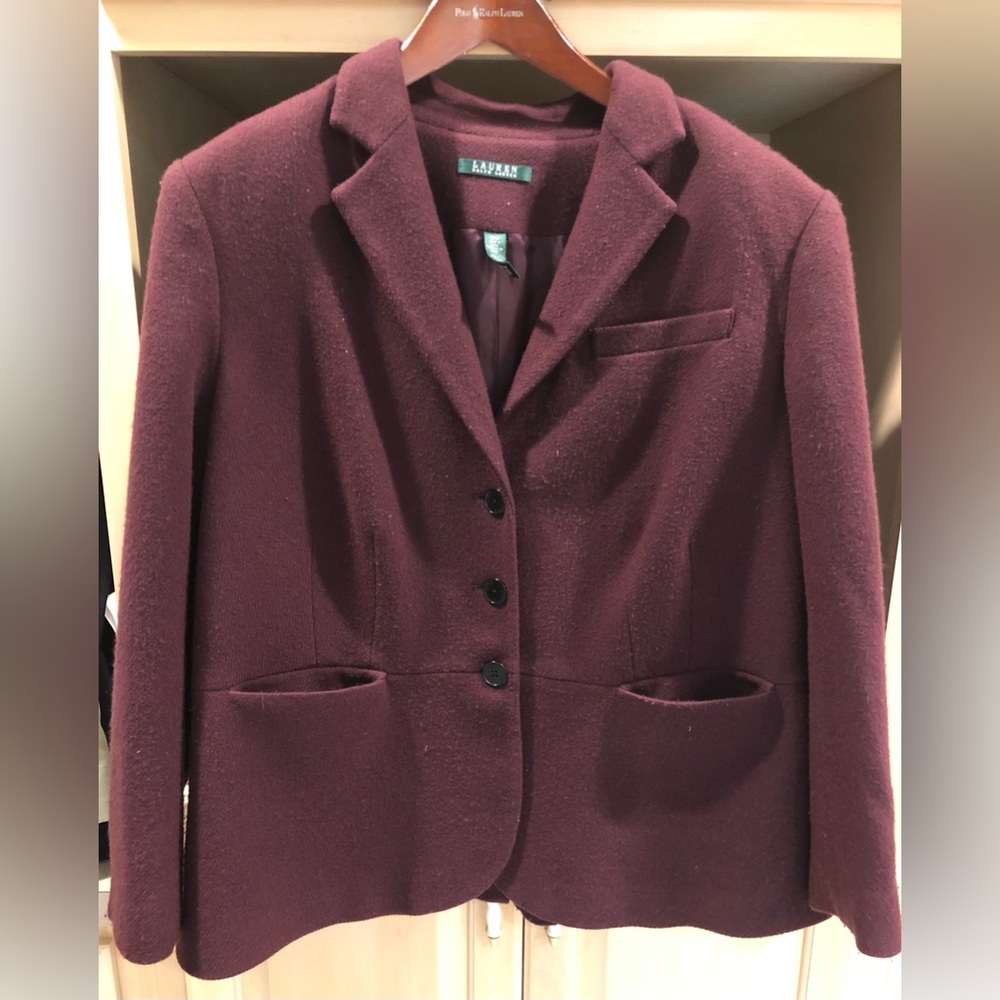 Ralph Lauren Women's Burgundy Blazer Jacket 18W
